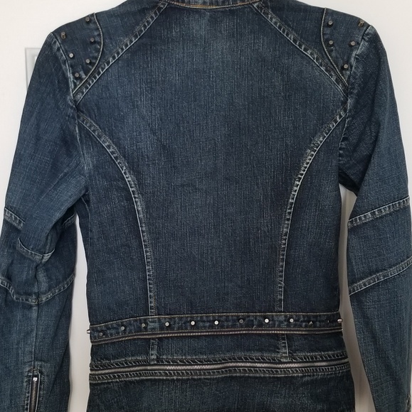 Mebon Studded Denim Moto Jacket - Picture 4 of 4